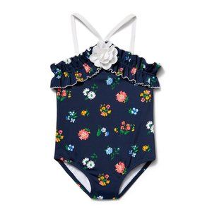 Janie and Jack Floral Rosette Swimsuit, 12-18M - NWT